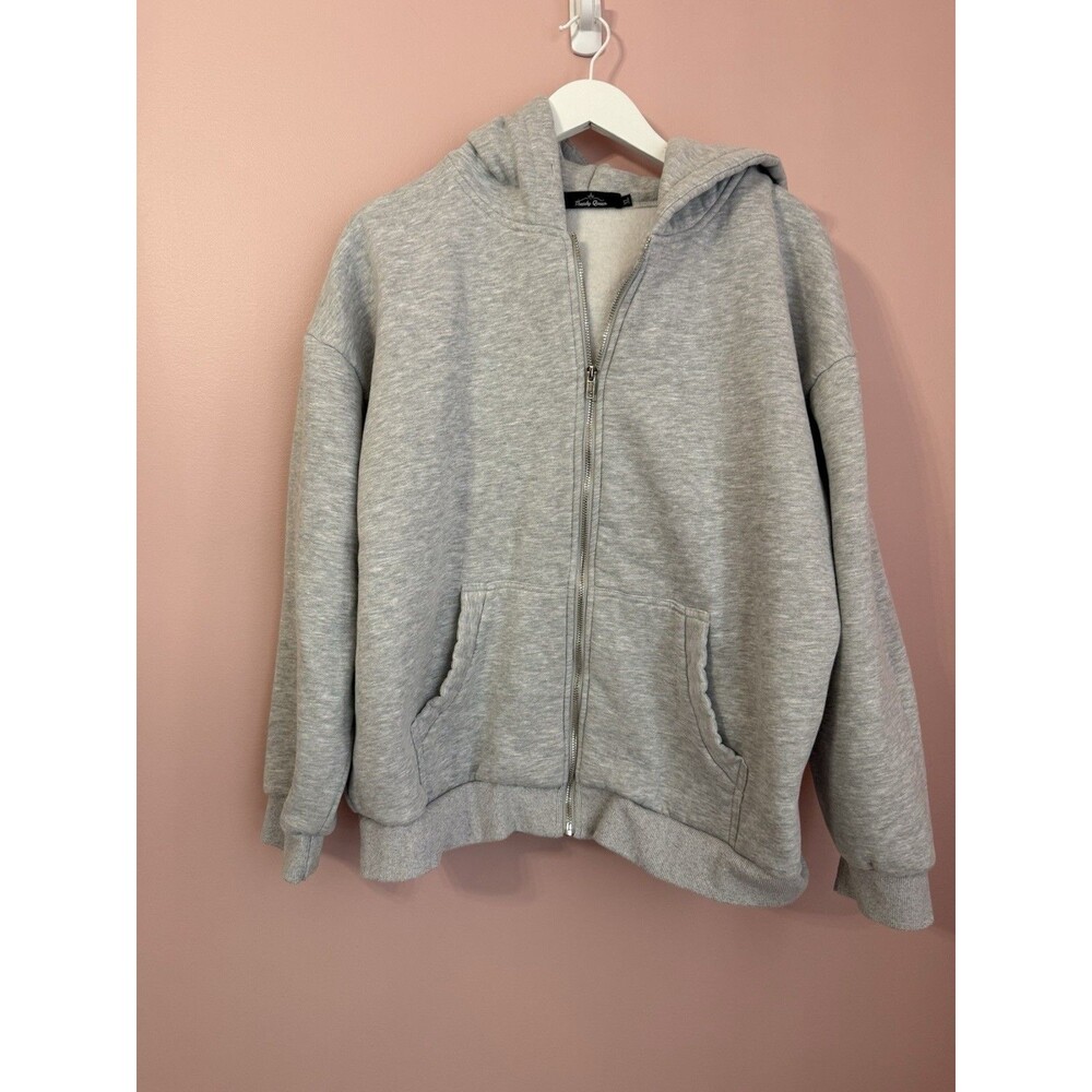 Womens Trendy Queen Xl Grey Full Zip Hoodie